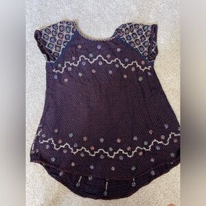 FREE PEOPLE EMBROIDERED SEQUIN SHIRT SIZE SMALL